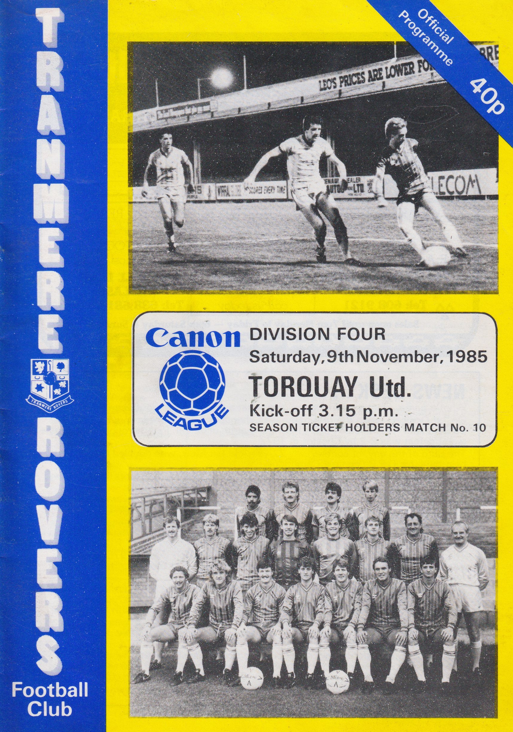 Tranmere Rovers v Torquay United match programme